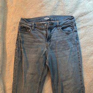 Size 2, denim boyfriend jeans, mid-rise
